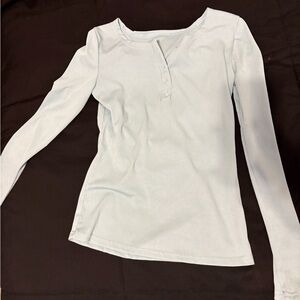 SHEIN Light Blue Long Sleeve Tee